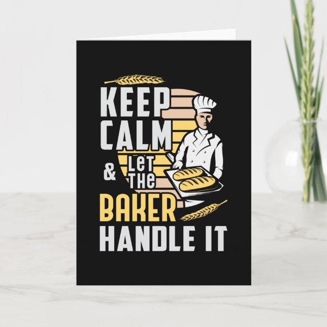 Tarjeta Panadería Baker Bake Mantén Tranquila Idea De Rega (Anverso)