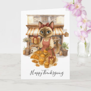 Tarjeta Panadería de gatos de otoño Día de Acción de Graci