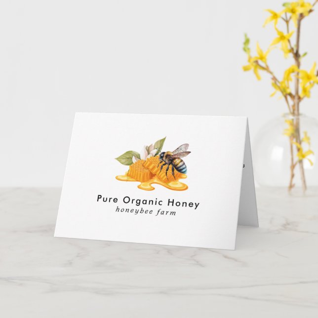 Tarjeta Panalones elegantes con abeja doblada (flor amarilla)