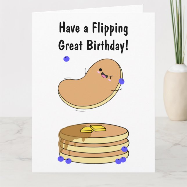 Tarjeta Pancake con una excelente carta de cumpleaños (Anverso)