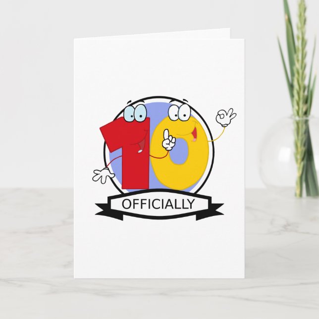 Tarjeta Pancarta oficial de 10 cumpleaños (Anverso)