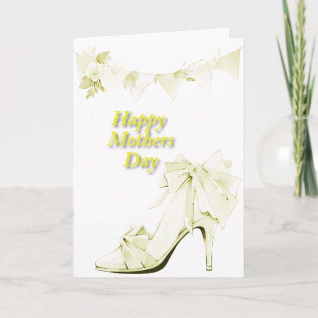 Tarjeta Pancarta y zapato en amarillo (Anverso)