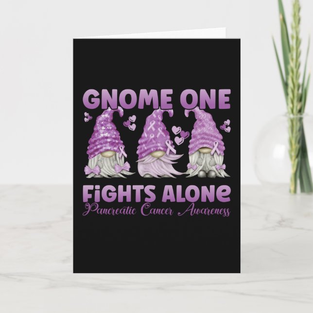 Tarjeta Pancreatic Cancer Purple Gnome (Anverso)