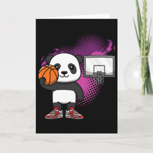 Tarjeta Panda Bear Bysketbyll Player Animal Lover Hoops Dr