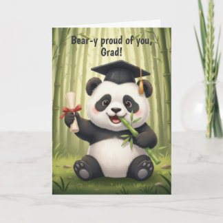 Tarjeta Panda Bear Graduation Card