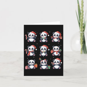 Tarjeta Panda Bear Navidades Santa Hat Funny Animal Lover