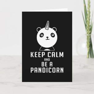 Tarjeta Panda Bear Pandicorn Mantiene la calma Funny Idea 