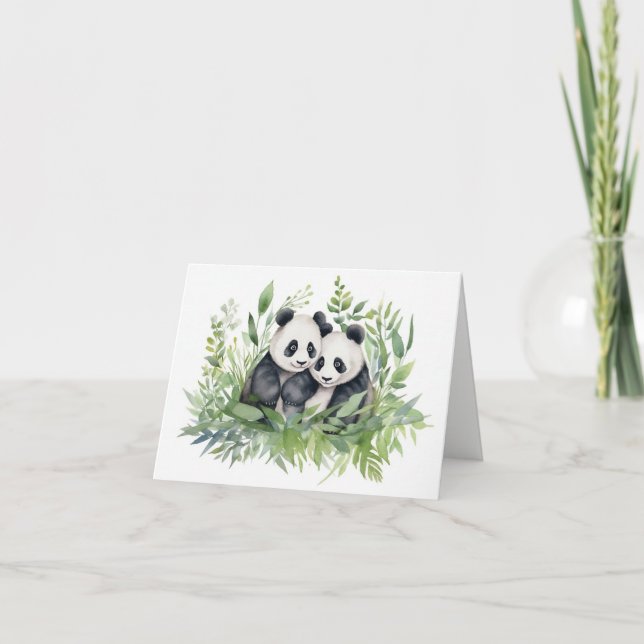 Tarjeta Panda Bears Gracias (Anverso)