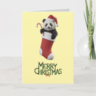 Tarjeta Panda Christmas Stocking