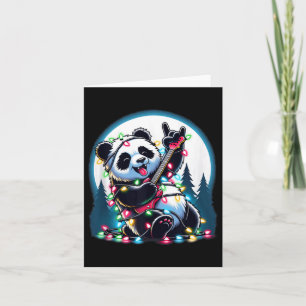 Tarjeta Panda Christmas Tree ilumina divertidas navidades 