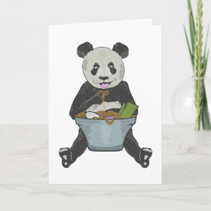 Tarjeta Panda comiendo fideos de ramen