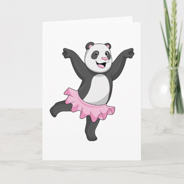 Tarjeta Panda como Bailarina de Ballet (Anverso)