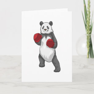 Tarjeta Panda como boxeador con guantes de boxeo
