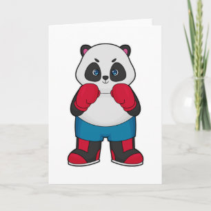 Tarjeta Panda como boxeador con guantes de boxeo