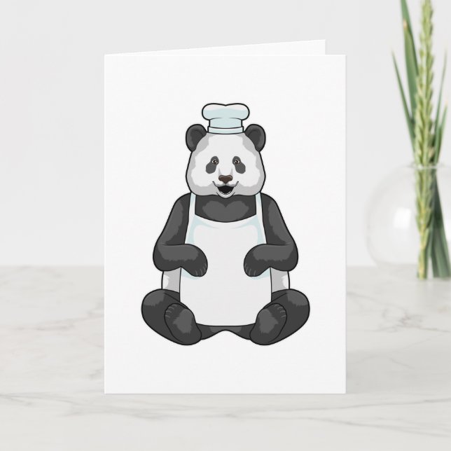 Tarjeta Panda como chef con sombrero de cocina (Anverso)