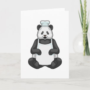 Tarjeta Panda como chef con sombrero de cocina