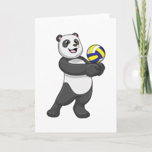 Tarjeta Panda como jugador de voleibol con voleibol