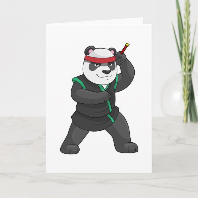Tarjeta Panda como Ninja en disfraz (Anverso)
