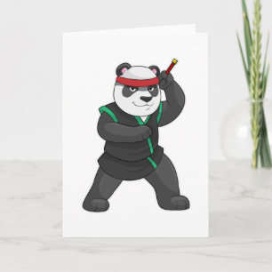 Tarjeta Panda como Ninja en disfraz