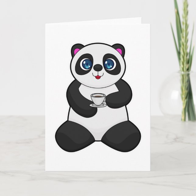 Tarjeta Panda con Copa de Café (Anverso)