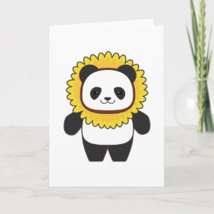 Tarjeta Panda con girasol