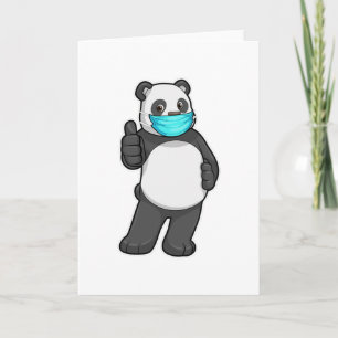 Tarjeta Panda con mascarilla