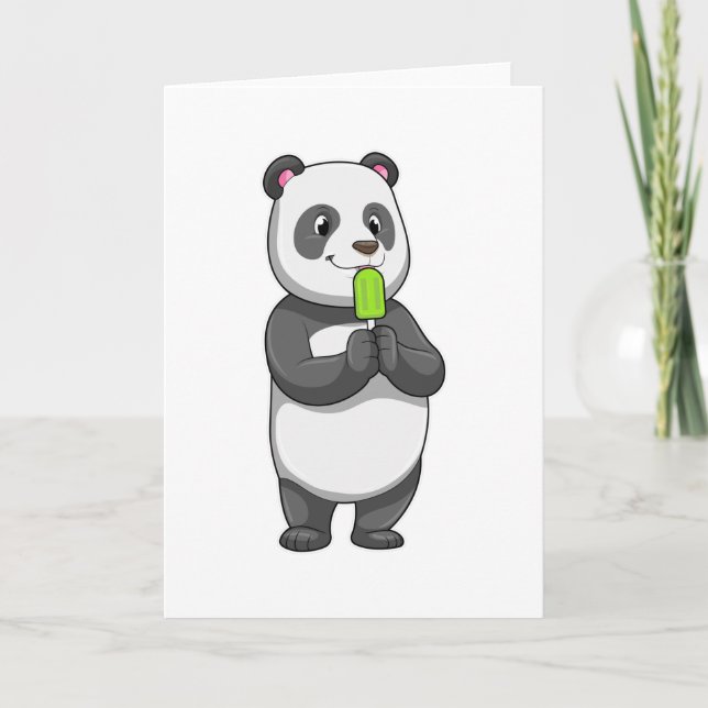 Tarjeta Panda con Popsicle (Anverso)
