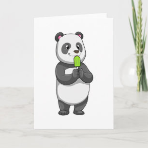 Tarjeta Panda con Popsicle
