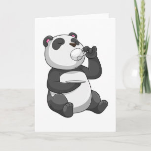 Tarjeta Panda con Taza de Té
