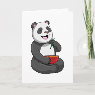 Tarjeta Panda con tazón de ramen