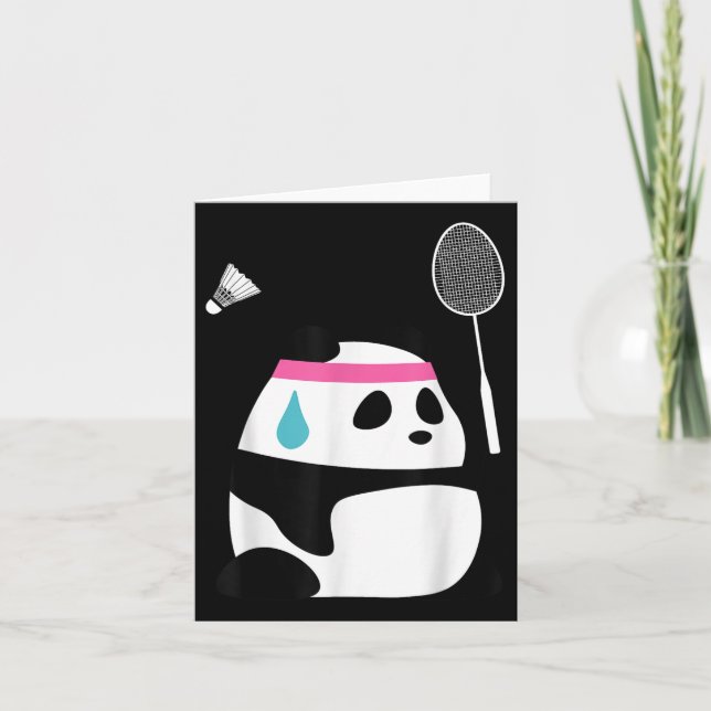 Tarjeta Panda de Badminton agotado - Funny Cuttle Shuttle  (Anverso)