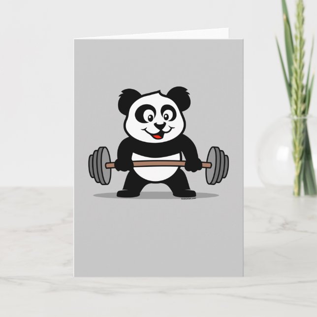Tarjeta Panda de elevación de pesas (Anverso)