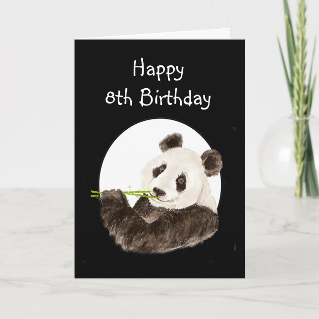 Tarjeta Panda de encargo del nombre del cumpleaños, animal (Anverso)