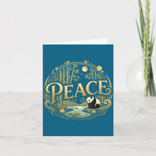 Tarjeta Panda de la Paz Minimalista Zen Naturaleza Asiátic