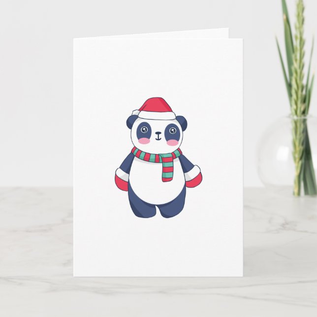 Tarjeta Panda de Navidad (Anverso)