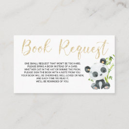 Tarjeta Panda de Solicitud de Libros para Baby Sho