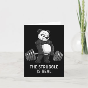 Tarjeta Panda Deadlift Powerlifter Funny Bodybuilding