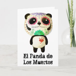 Tarjeta Panda del día de los muertos