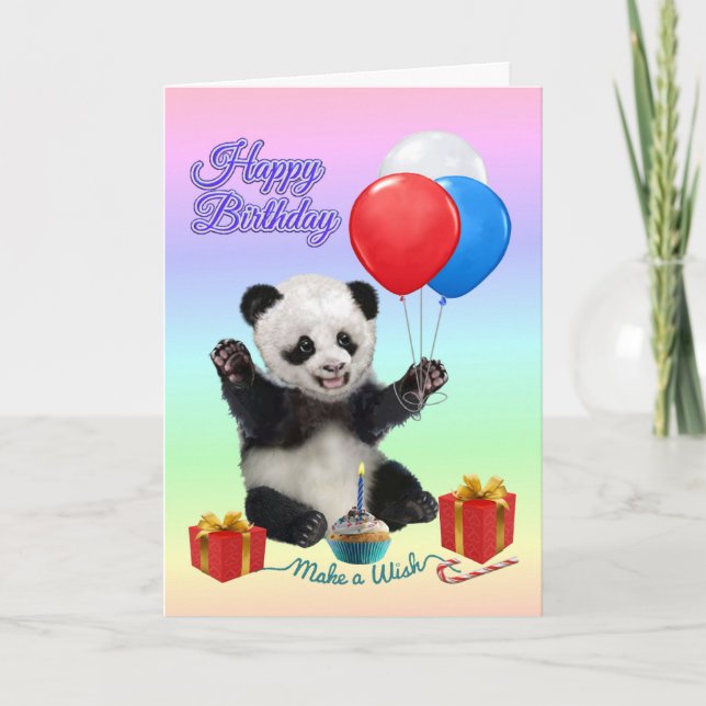 TARJETA PANDA DEL FELIZ CUMPLEAÑOS (Anverso)