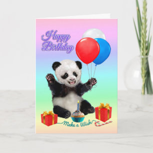 TARJETA PANDA DEL FELIZ CUMPLEAÑOS