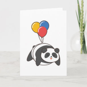 Tarjeta Panda en cumpleaños con Ballon