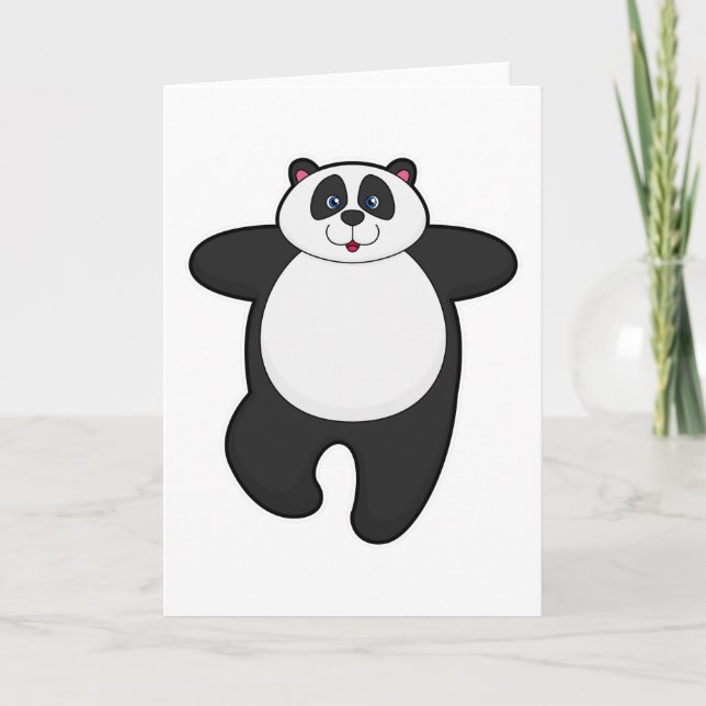 Tarjeta Panda en ejercicio de estiramiento de yoga (Anverso)