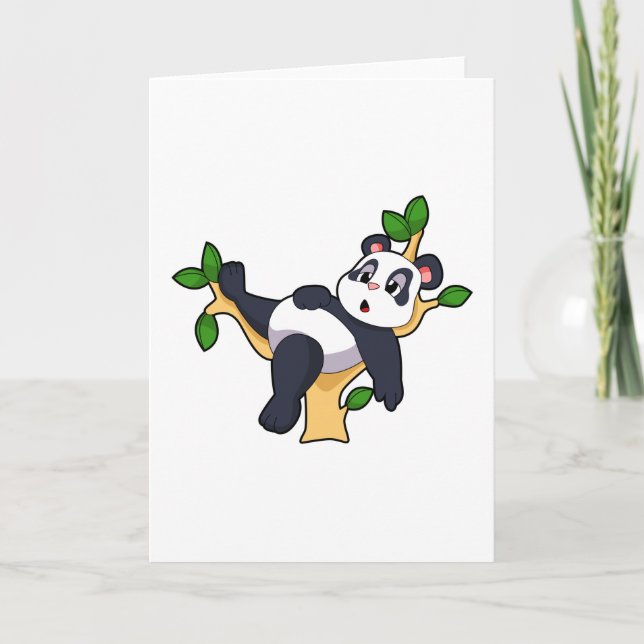 Tarjeta Panda en el árbol (Anverso)