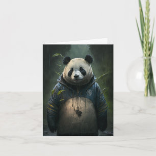 Tarjeta Panda en la lluvia en blanco en todas las ocasione