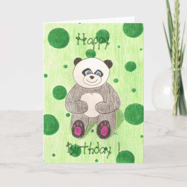 Tarjeta ¡Panda Feliz Cumpleaños! (Anverso)