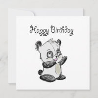 Tarjeta panda feliz cumpleaños