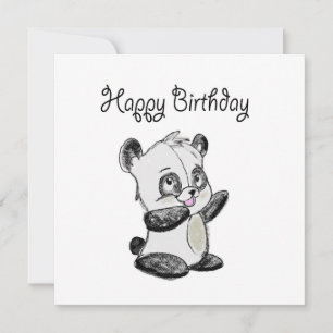 Tarjeta panda feliz cumpleaños
