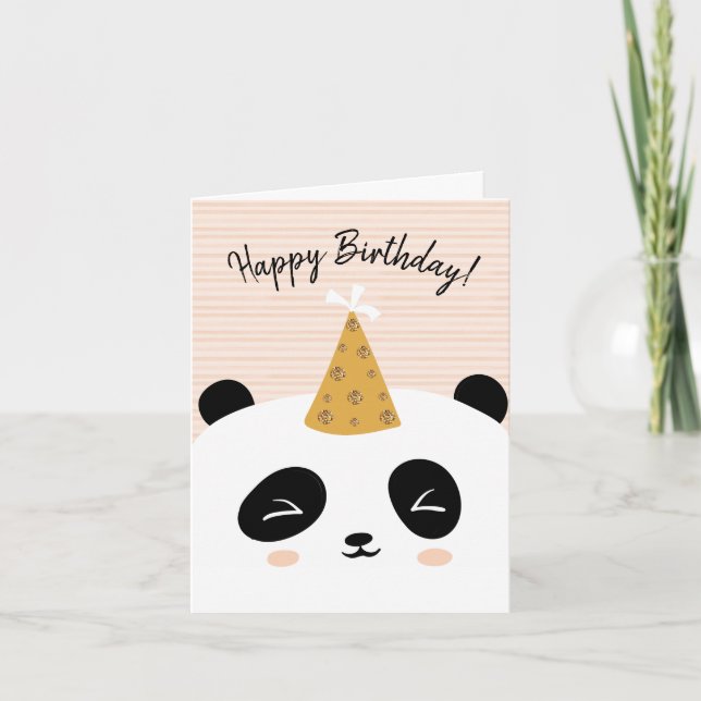 Tarjeta Panda Feliz Cumpleaños (Anverso)
