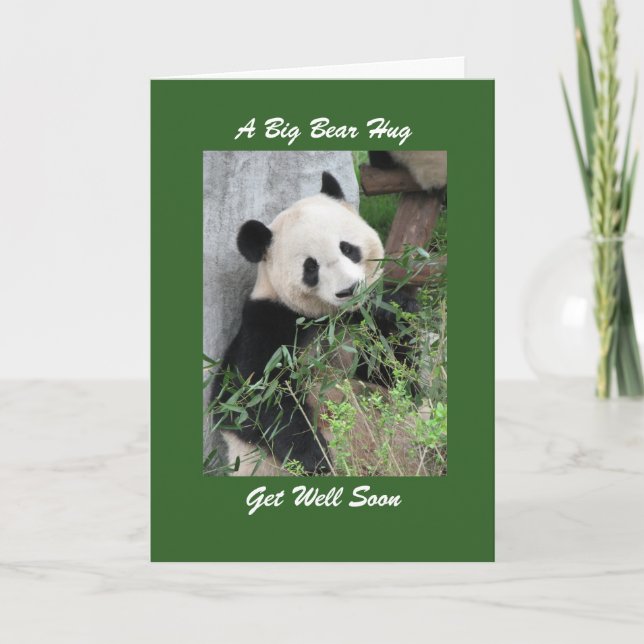 Tarjeta Panda Get Well Bear Hug Greaming Card (Anverso)