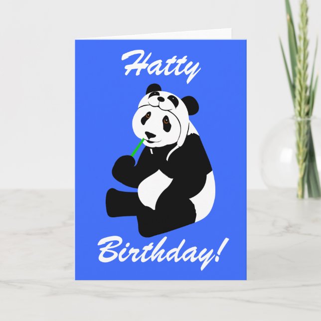 Tarjeta Panda Gorra (cumpleaños) (Anverso)